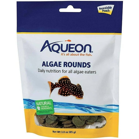 Aqueon Algae Rounds Fish Food [Aquarium Bottom Feeder Food, Aquarium Supplies] 9 oz (3 x 3 oz)
