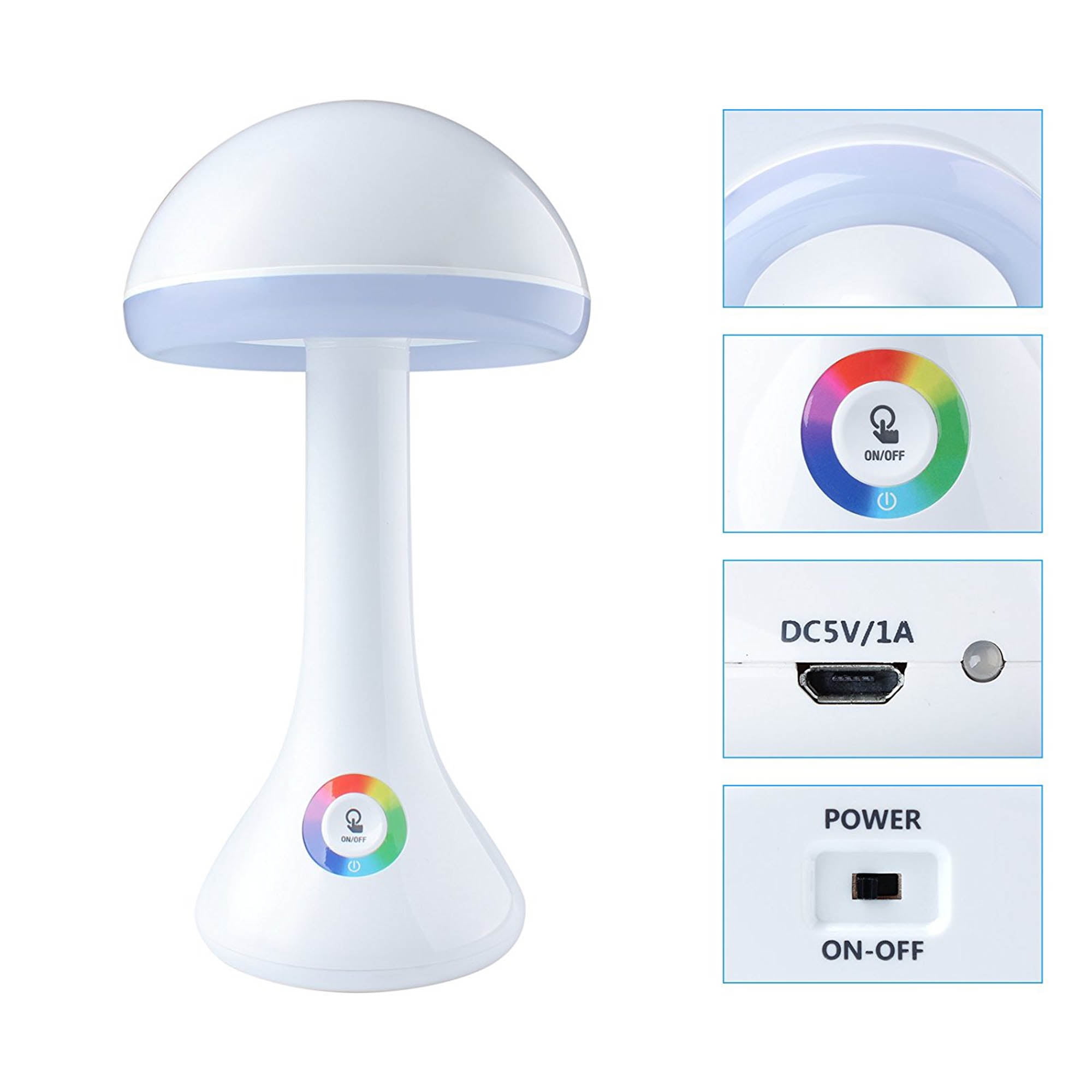 Living Color Led Desk Lamp Touch Control Color Changing Base