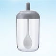 thumbnail image 2 of Dytern spice jars Transparent Jars Round Spice Storage Jars Kitchen Sugar Container with Glass Lid with Spoon for Kitchen (Grey),2.17"X2.17"X4.92", 2 of 10
