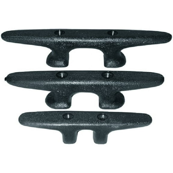 Marine/Boat Dock Black Plastic Nylon Molded Dockline Cleat 8"