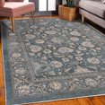 thumbnail image 3 of Floral Decorative Rug, Blossoming Flowers with Petals and Swirling Ivy Branches Leaves Illustration, Quality Carpet for Bedroom Dorm and Living Room, 6 Sizes, Slate Blue, by Ambesonne, 3 of 4