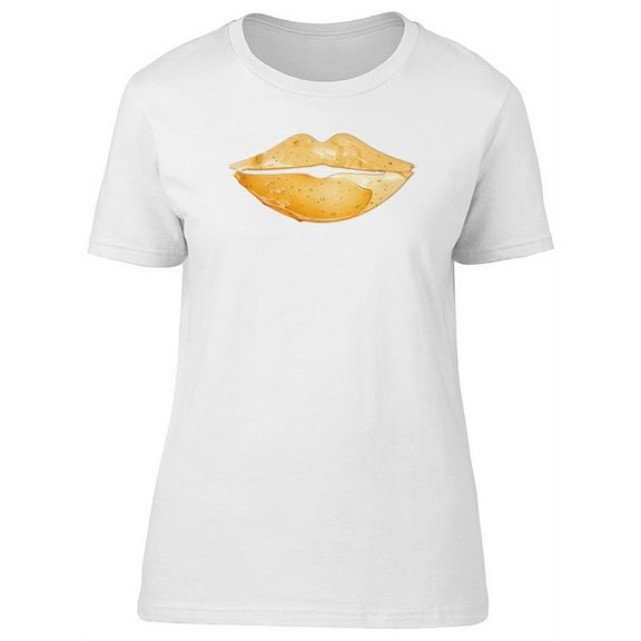 Female Lips With Yellow Lipstick T-Shirt Women -Image by Shutterstock, Female Medium