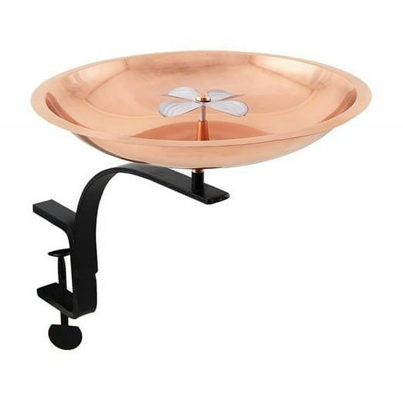 Achla BB-08-RM Dogwood Birdbath with Rail Mount Bracket, White Patina