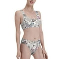 thumbnail image 4 of Goofa Vintage Butterflies Pattern High Waisted Bikini Set - Two Piece Swimsuit for Women, Summer Bathing Suit,Trendy Swimwear-X-Large, 4 of 8