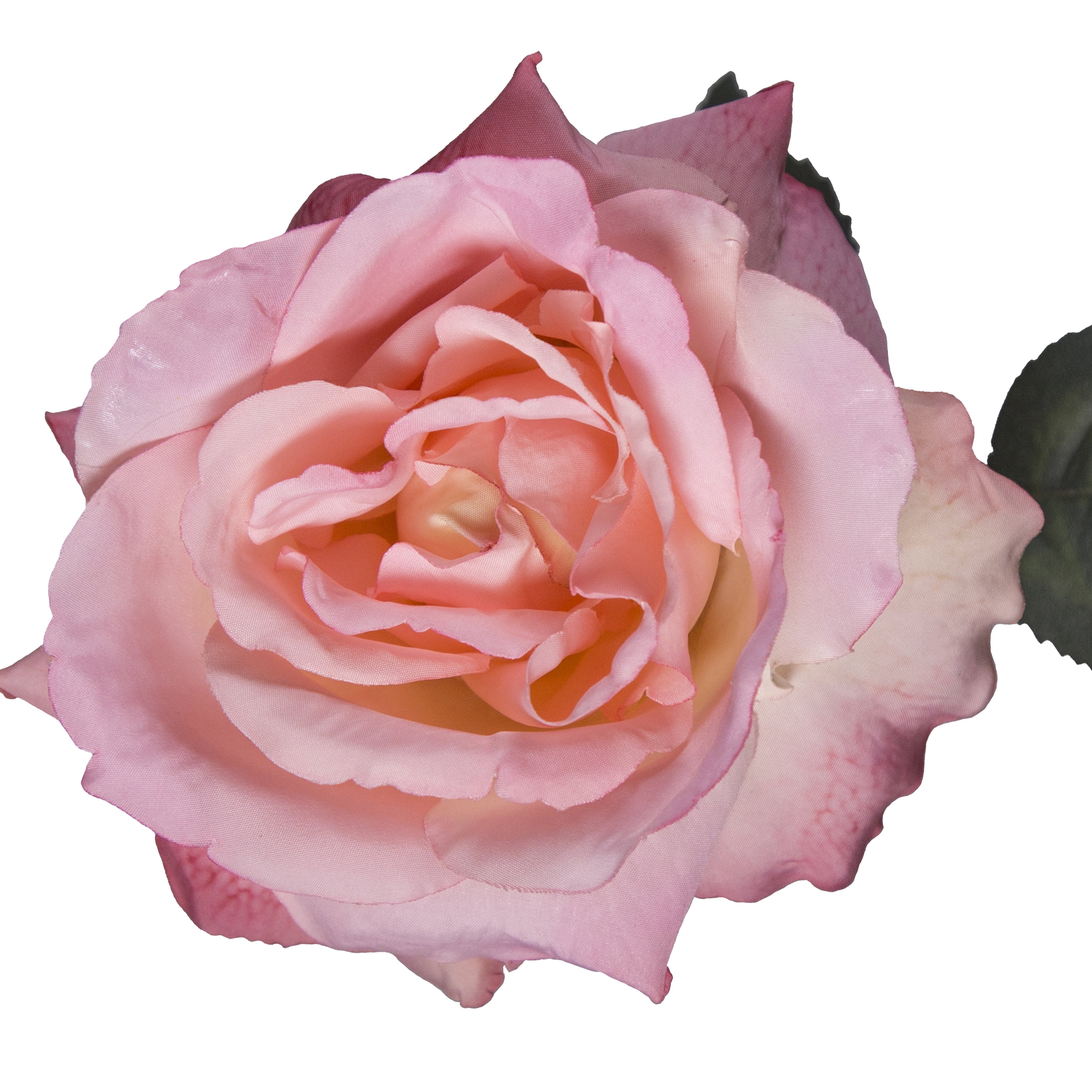 12-inch Artificial Silk Pink Large Single Rose Short Stem, for Indoor Use, by Mainstays