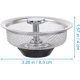 thumbnail image 1 of Colador de fregadero de cocina, colador de drenaje de fregadero de acero inoxidable, tapón de colador de basura de fregadero pantalla de drenaje profundo, antiobstrucción para cocina LingWen 8390605744747, 1 of 1