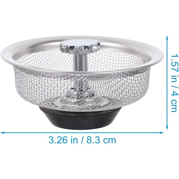 Colador de fregadero de cocina, colador de drenaje de fregadero de acero inoxidable, tapón de colador de basura de fregadero pantalla de drenaje profundo, antiobstrucción para cocina LingWen 8390605744747