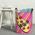 thumbnail image 3 of DouZhe Waterproof Collapsible Large Laundry Baskets, Skateboard Pizza Stripes Prints Circular Hamper with Handles, 3 of 7