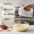 thumbnail image 5 of OVENTE Portable 5 Speed Mixing Electric Hand Mixer with Stainless Steel Whisk Beater Attachments & Snap Storage Case, Compact Lightweight 150 Watt Powerful Blender for Baking & Cooking, White HM151W, 5 of 9