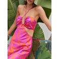 thumbnail image 3 of Txlixc Vestido de mujer sin mangas con pliegues de corbata y rayas de cebra / falda de encaje floral Txlixc moda, 3 of 8