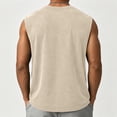 thumbnail image 3 of Men's Halloween Themed Shirts Vintage Distressed Washed Funny Pumpkin Print Sleeveless Crew Neck Tee Shirts New Stylish Pullover Sporty Outfits Beige L, 3 of 3