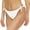 White, variant on WREESH Women's Adjustable Side Tie Bikini Bottoms - String Swimsuit Bottom Low Rise Beachwear with Drawcord Black