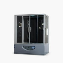 Maya Bath 111 71 x 38 x 88 in. Catania Left Steam Shower, Gray