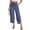 White #007, variant on Women Linen Palazzo Pants Boho Wide Leg Elastic Waisted Casual Capri Pant Summer Harem Lounge with Pockets Navy M