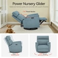 thumbnail image 6 of MCombo 23.3'' Wide Seat Power Swivel Glider Recliner Chair with Adjustable Headrest, Nightlight for Nursery Living Room Bedroom, Fabric (Pacific Blue), 6 of 10