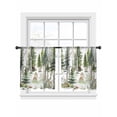 thumbnail image 2 of Sheer Curtains 54 Inches Long 2 Panels, Watercolor Animals Bears Deer Foxes Rod Pocket Curtain Voile Draperies, Rabbits Trees Light Filtering Window Treatment for Living Room Kitchen Bedroom, 2 of 8