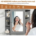 thumbnail image 4 of BOBOKY Bathroom Medicine Cabinet, Bathroom Mirror Cabinet Wall Mounted with 6 Side Open Shelves, Wall Cabinet with Mirror,Grey, 4 of 8