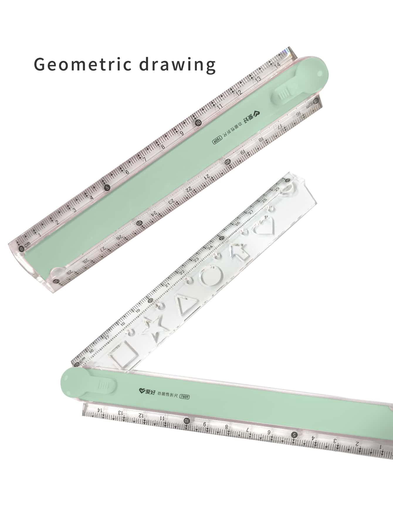 1pc Acrylic Transparent Folding Scale Plastic Student Drawing Ruler ...