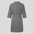 thumbnail image 2 of Peignoir Homme Coton Lin Manches 3/4 Vêtements de Nuit Peignoir Robe de Chambre Pqd 2TG Gris, 2 of 3