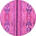 thumbnail image 1 of Ahgly Company Indoor Round Abstract Pink Modern Area Rugs, 7' Round, 1 of 4