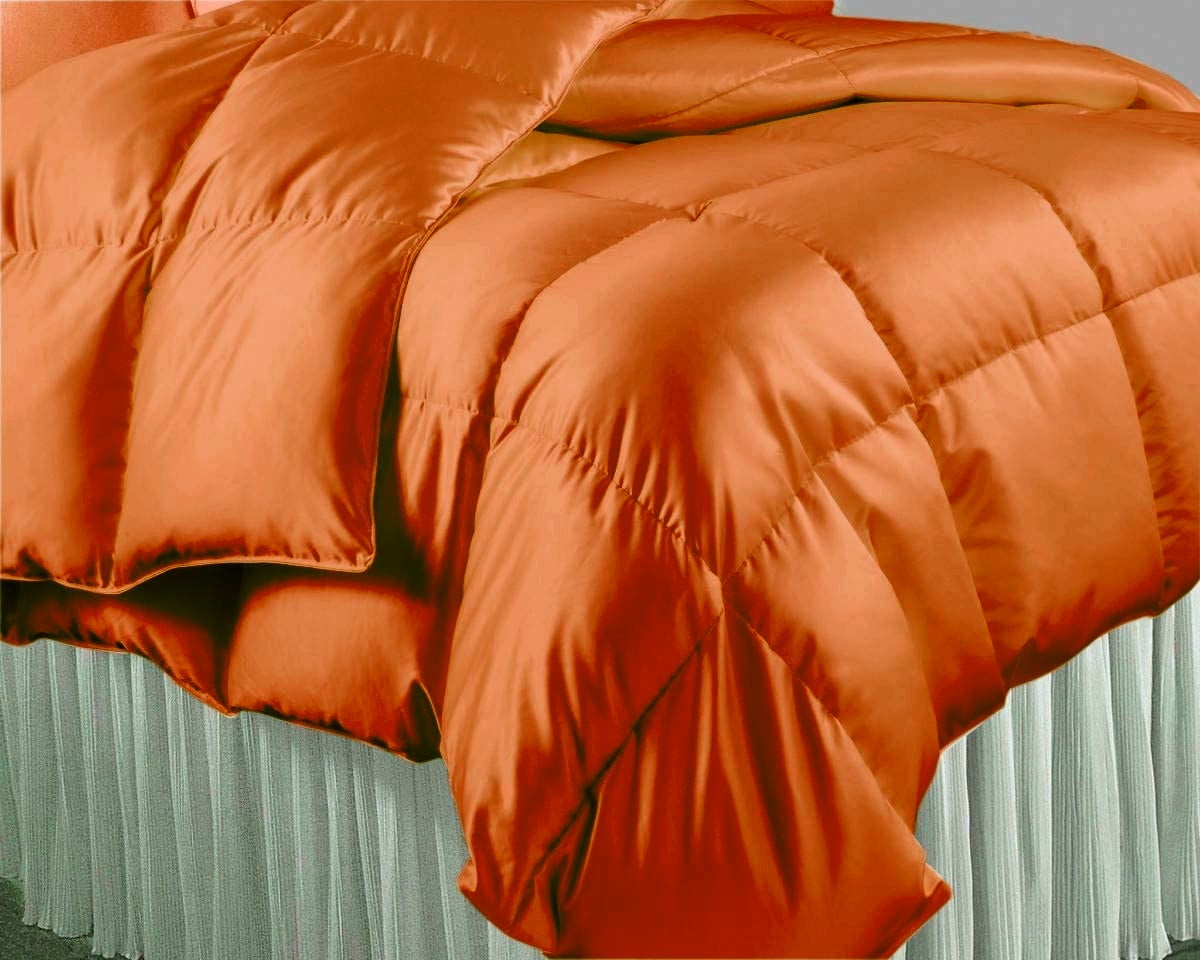 Oversized Queen Comforter Set Satin Brick Red 500 GSM Duvet Comforter