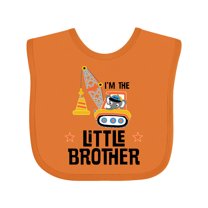 Inktastic Little Brother Construction Truck Boys Boys Baby Bib