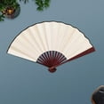 thumbnail image 4 of Dusknt "Elegant Blank Silk Folding Fan Versatile Accessory for Dance Performances and Themed Events A of to Any Occasion"10 Inch Blank Silk Folding Fan V, 4 of 5