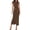 Brown, variant on Dresses for Women Summer Clothes Formal Bodycon Mock Neck Cap Sleeve Midi Party Cocktail Wedding Guest Dress