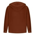 thumbnail image 5 of MaFYtyTPR Men's Casual Tops Fashionable Linen Shirt Solid Color Casual V-neck Long Sleeved Hooded Top Coffee M, 5 of 5
