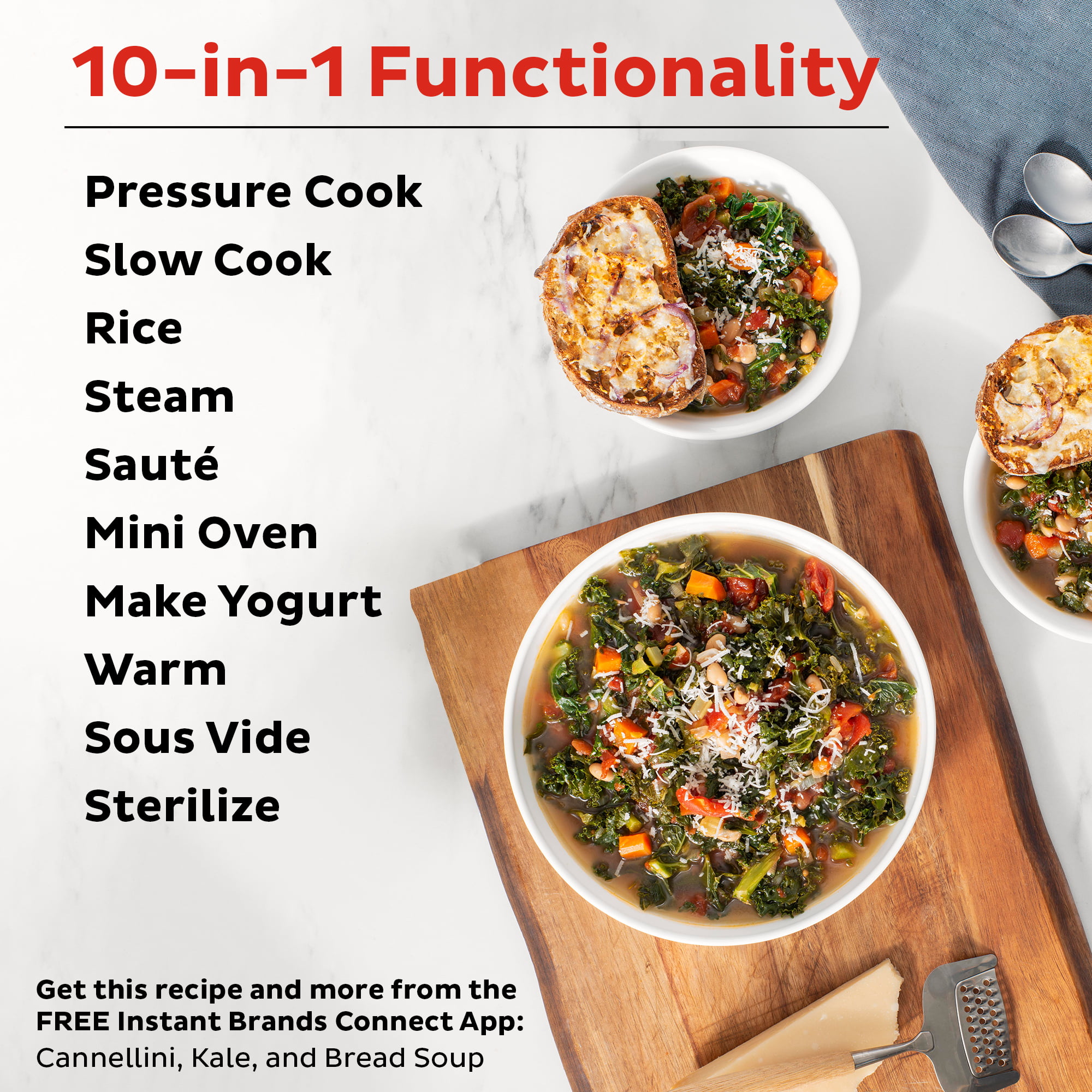 Instant Pot Pro 10-in-1 Pressure Cooker, Slow Cooker, Rice/Grain Cooker,  Steamer, Sauté, Sous Vide, Yogurt Maker, Sterilizer, 8 Quart & Tempered  Glass
