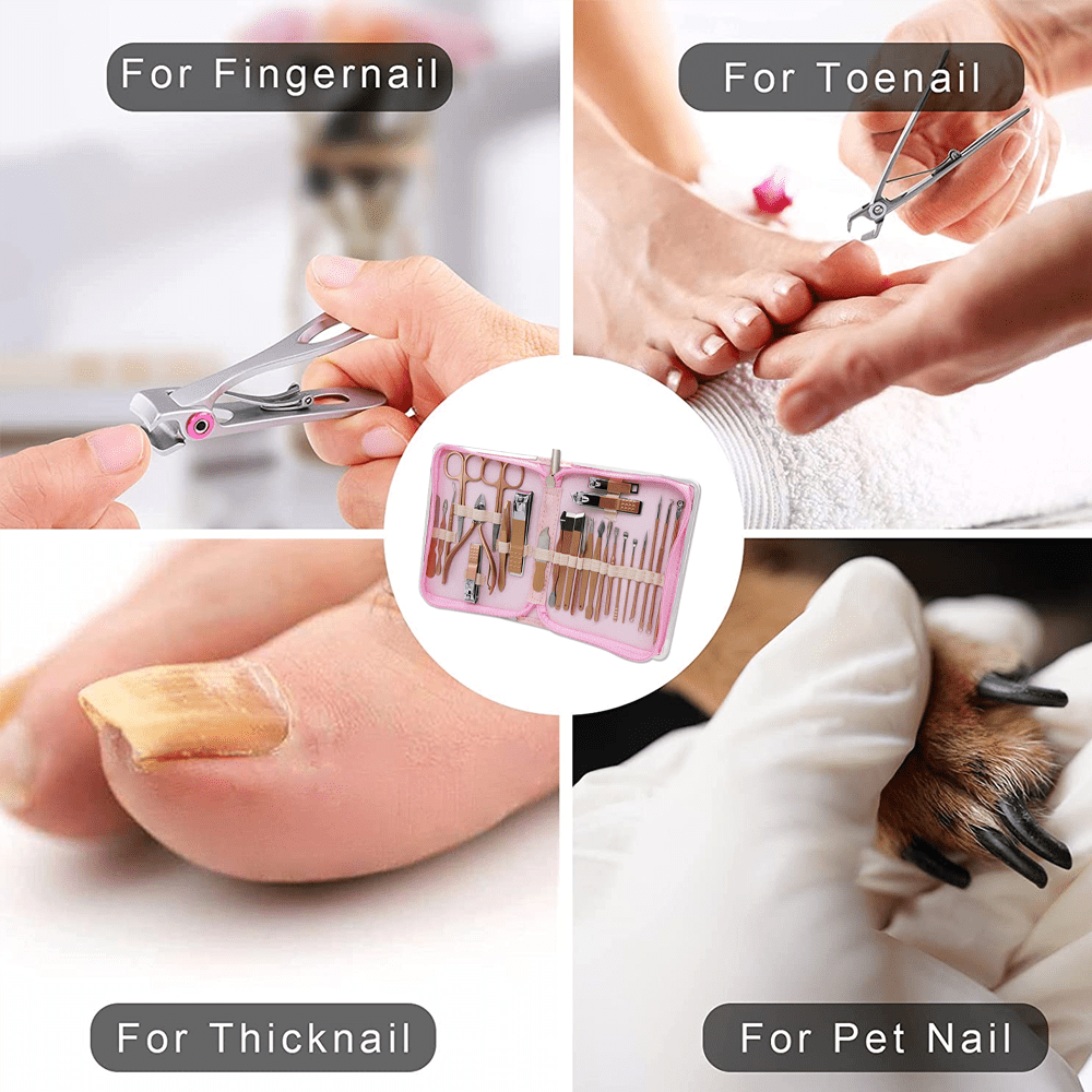 Manicure Set Nail Clipper Set Men Women 12 in 1 Nail Care Kit with Portable  Case Travel Manicure Pedicure Tools Grooming Kit Beauty Salon(Rose Gold)
