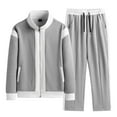 thumbnail image 1 of Besolor Men's Tracksuits 2 Piece Outfits Long Sleeve Full Zip Cardigan and Drawstring Pants Sets Plus Size Sweatsuit, 1 of 2
