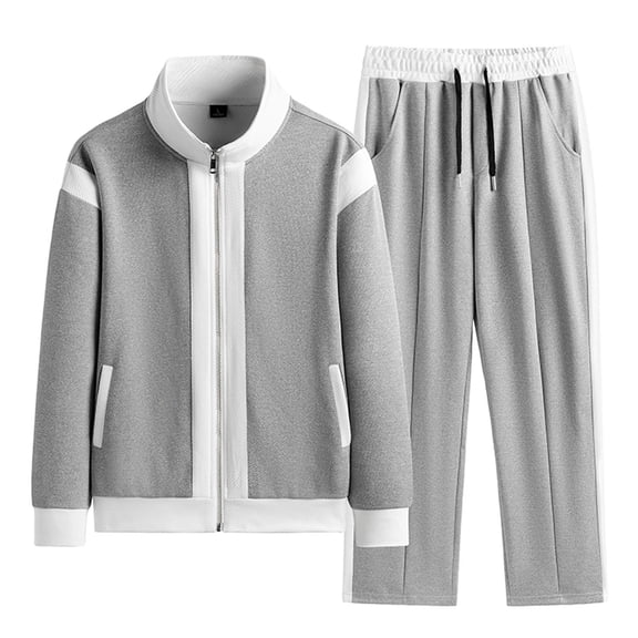 Wdfiry Men's Tracksuits 2 Pieces Set Long Sleeve Causal Full Zip Hiking Jogging Gym Sports Sweatsuit for Men 2 Piece Outfits