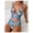 Style 1-Blue, variant on Women's Rose Red and Pink Color Block High-Waisted Bikini Set - Backless Two-Piece Swimwear for Hot Spring and Beach