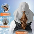 thumbnail image 4 of KANCOKIT Women Wide Brim Sun Hat with Neck Cover Flap & Ponytail UV Protection for Fishing Hiking Camping, Gray, 4 of 6