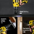 thumbnail image 6 of WORKPRO 12V Cordless Drill, Power Tool Set for Home, 177 Pieces Combo Kit with 14-inch Storage Bag and 1500mAh Lithium-Ion Battery & Charger (Yellow), 6 of 6