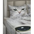thumbnail image 4 of Ambesonne Animal Fitted & Top Sheet Set with Shams, Domestic Kitty Portrait, Multicolor, 4 of 5