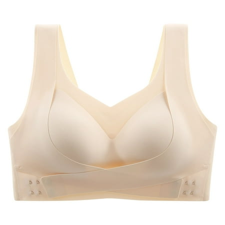 50% off Clear! HAPIMO Rollbacks Sports Bras for Women Stretch Plus Size Shockproof Lace Athletic Vest Workout Activewear Bra Elastic Running Padded Bralette Cozy Beige XXL