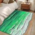 thumbnail image 5 of Coastal Ocean Washable Area Rugs 3'x5', Beach Dark Green Waves Gradient Oil Painting Low Pile Throw Living Room Rug Non-Slip Sturdy Edge Binding Carpet for Indoor Entryway Bedside Kitchen, 5 of 9