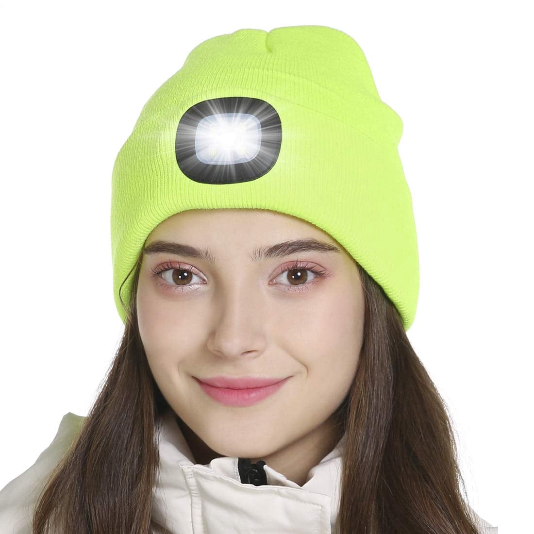 LED Light Cap Knit Beanie Hat with 