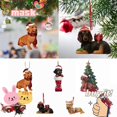 thumbnail image 2 of MASK1 Colgante De Perro Dachshund , Adorno De Árbol De Navidad De Acrílico De Dibujos Animados , Decoración Navideña Divertida De, 2 of 4