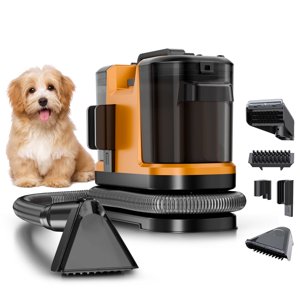 Yoomi Carpet Cleaner Machine 18Kpa Powerful Suction Upholstery Cleaner for Pet Portable Carpet Cleaner with Cleaning Tools&Self-cleaning for Spot Cars Yellow