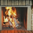thumbnail image 4 of UPOUART 2Pcs Black Metal Fireplace Screen Panels Mesh Curtain with Handles for Hearth, 4 of 6