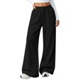 thumbnail image 2 of DLIDG Wide Leg Sweatpants for Women Baggy&nbsp;Elastic High Waisted Joggers Drawstring Track Pants with Pockets Basic Lightweight&nbsp;Joggers Fashion Loose Sweatpants Casual Lounge Trousers Black S, 2 of 4