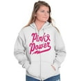 thumbnail image 5 of Pink Ribbon Power Breast Cancer Aware Zip Hoodie Sweatshirt Women Brisco Brands S, 5 of 6