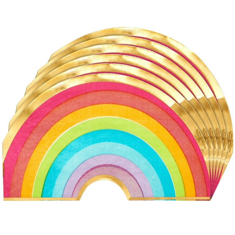 Rainbow Plates Colorful Paper Plates Birthday Dinnerware Tie - Temu