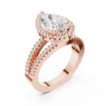 thumbnail image 2 of Zuwelria Certified Promise Rings for Women | 2.17 Ct Beautiful Pear Cut Moissanite Diamond Halo Engagement Ring for Her | 18K Rose Gold Plated Over 925 Sterling Silver Size 5, 2 of 8