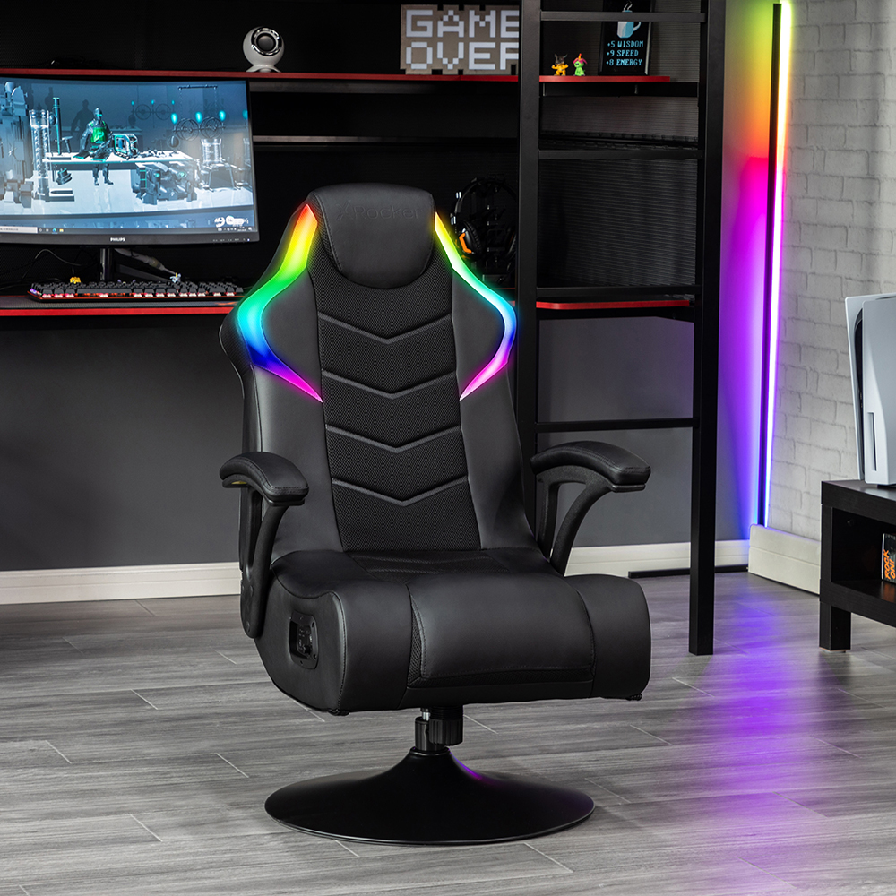 X Rocker Nemesis RGB Audio Gaming Pedestal Console Chair, Black, 32.7 x 25.8 x 40.2 - image 2 of 9