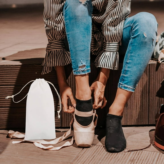 Topbathy 2PCS Cotton Canvas Drawstring Bags Soft Velvet Pouches for Jewelry