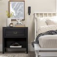 thumbnail image 2 of Lydia 1-Drawer Classic Solid Wood Bedroom Nightstand in Black, 2 of 14